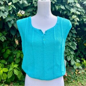 Deadstock 1980’s Emily’s Closet blue knit sweater vest